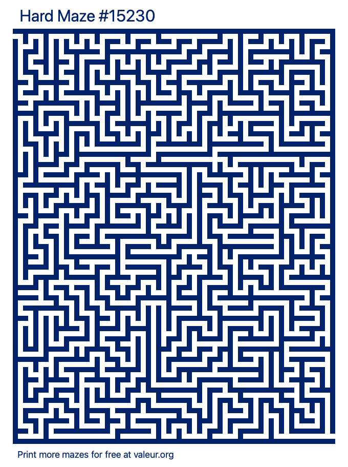 Free Printable Hard Maze number 15230