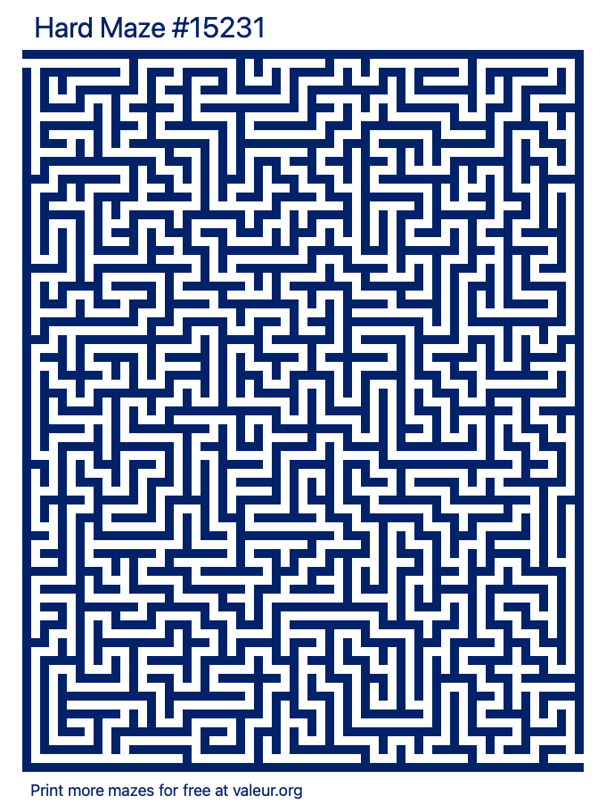 Free Printable Hard Maze number 15231