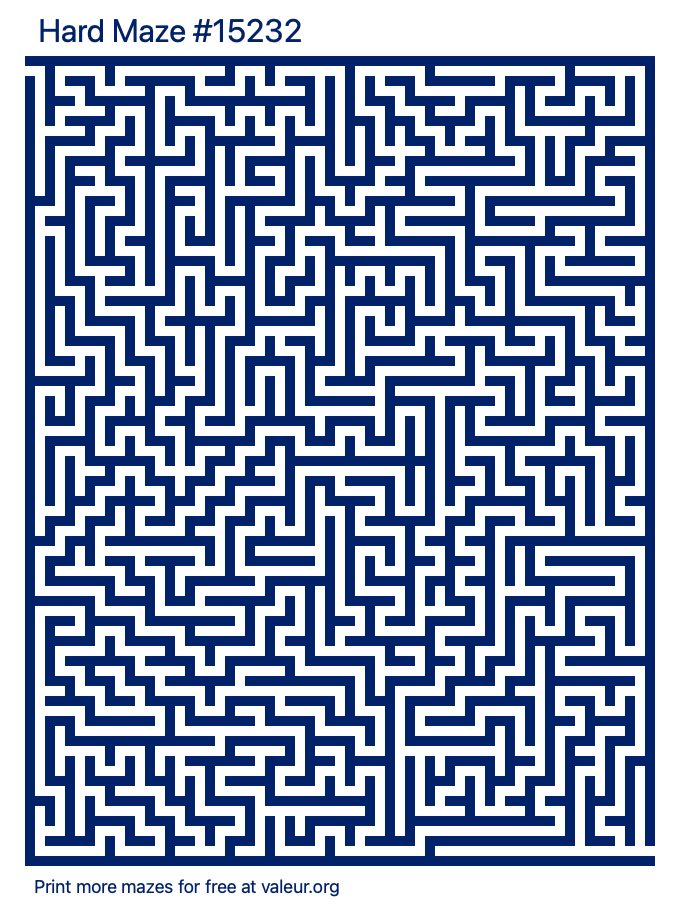 Free Printable Hard Maze number 15232