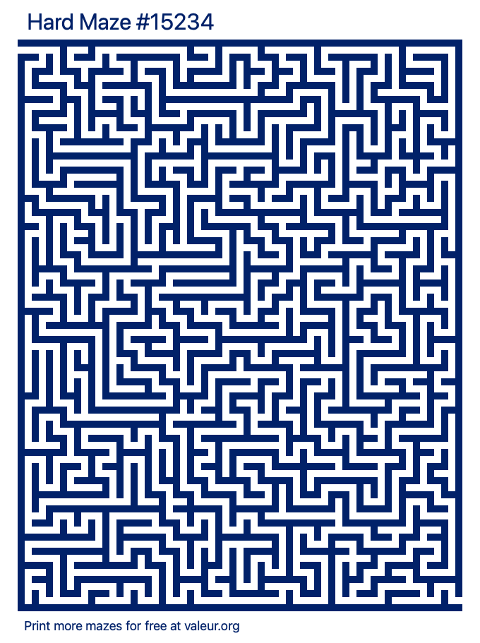 Free Printable Hard Maze number 15234