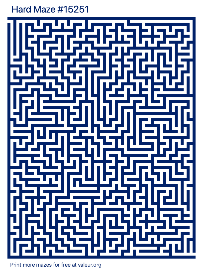 Free Printable Hard Maze number 15251