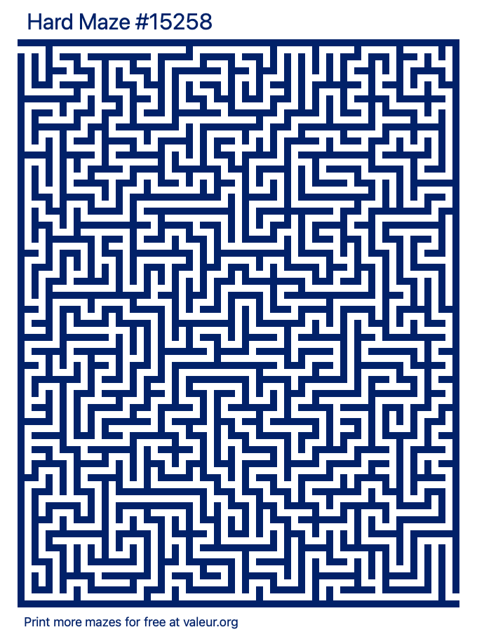 Free Printable Hard Maze number 15258