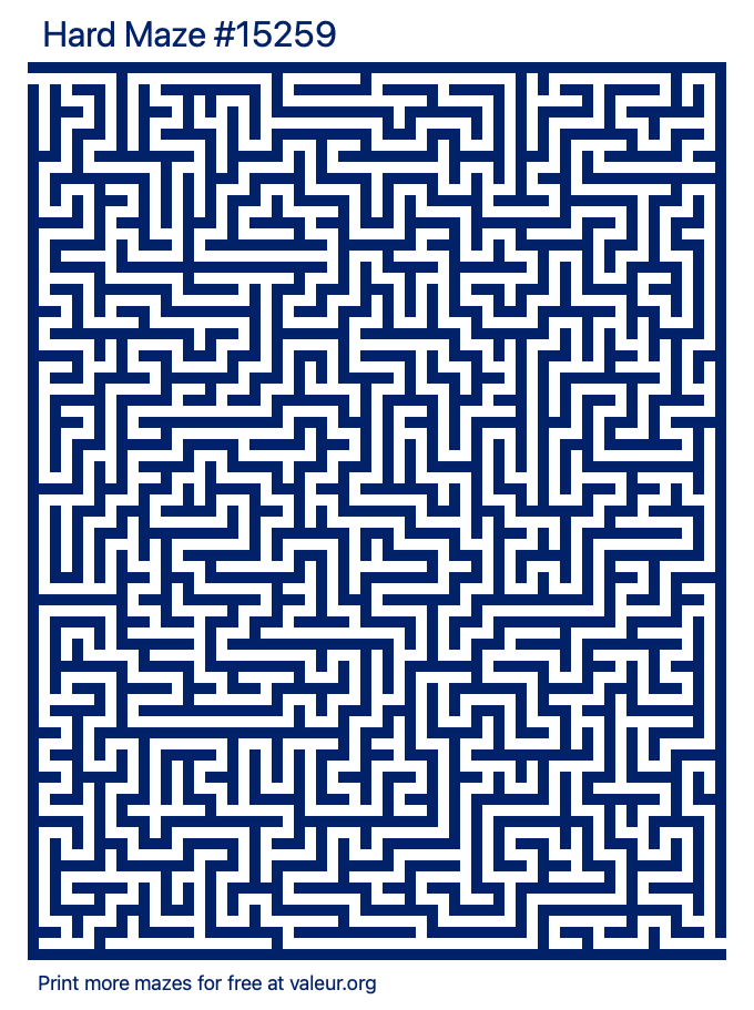 Free Printable Hard Maze number 15259