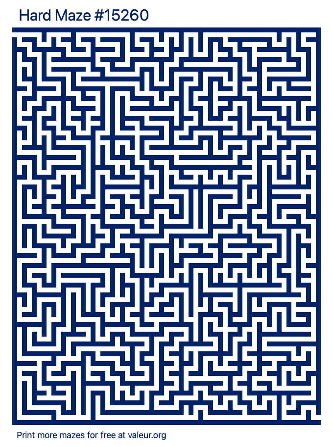 Free Printable Hard Maze number 15260