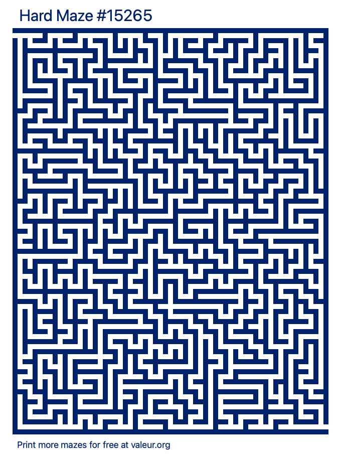 Free Printable Hard Maze number 15265