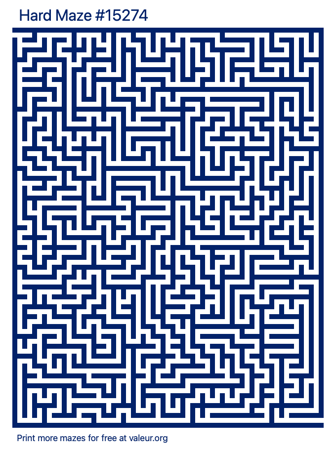 Free Printable Hard Maze number 15274