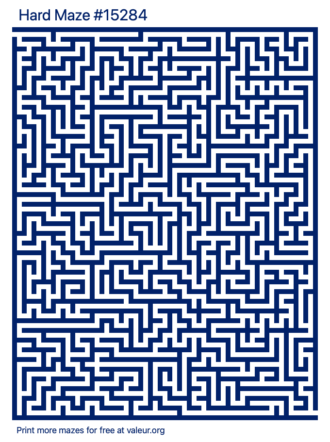 Free Printable Hard Maze number 15284