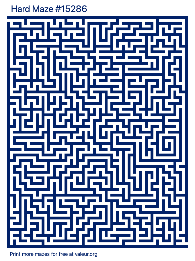 Free Printable Hard Maze number 15286