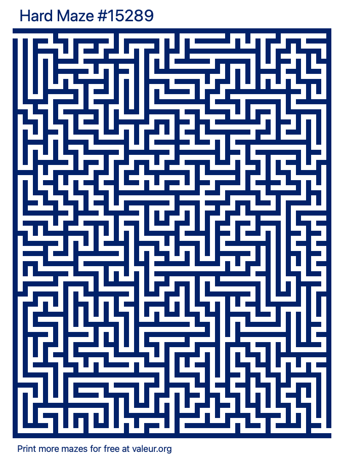 Free Printable Hard Maze number 15289