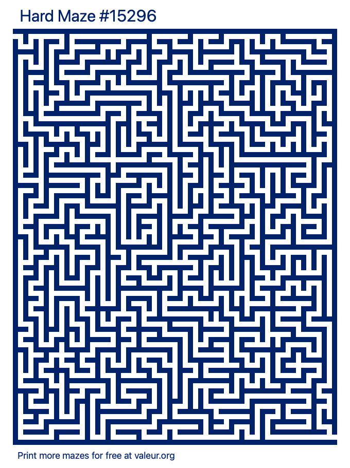 Free Printable Hard Maze number 15296