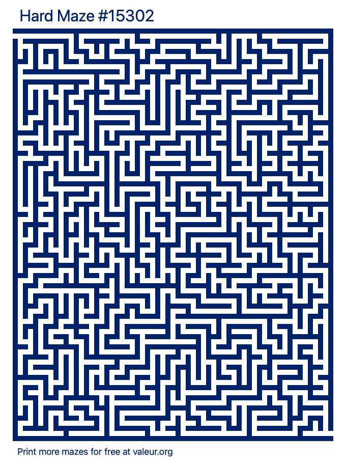 Free Printable Hard Maze number 15302