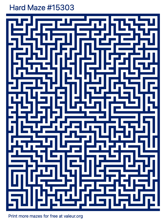 Free Printable Hard Maze number 15303