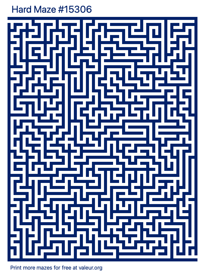 Free Printable Hard Maze number 15306