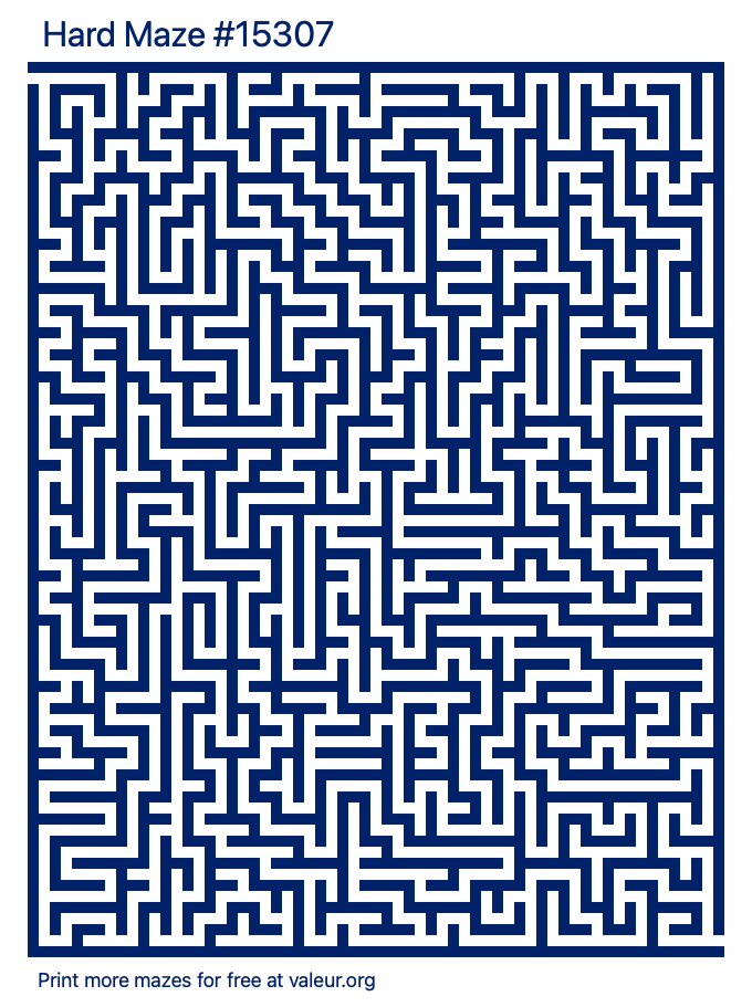 Free Printable Hard Maze number 15307