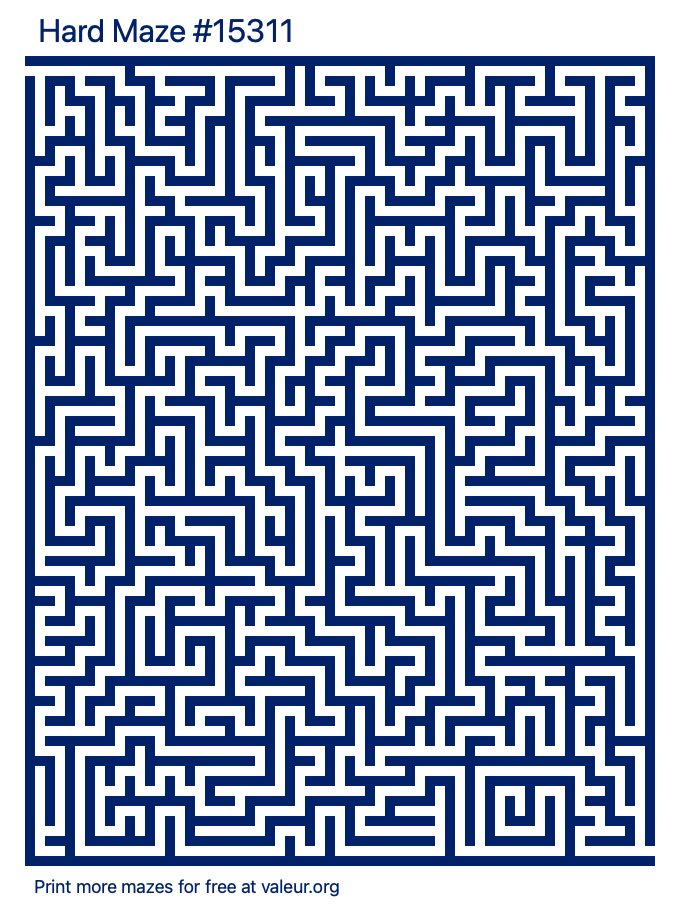 Free Printable Hard Maze number 15311