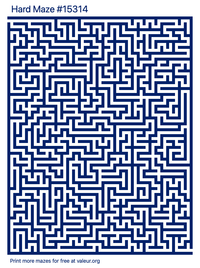 Free Printable Hard Maze number 15314