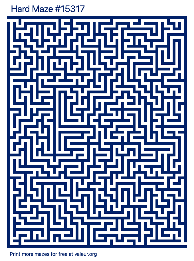 Free Printable Hard Maze number 15317