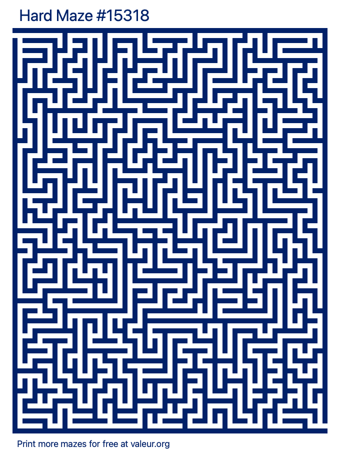 Free Printable Hard Maze number 15318