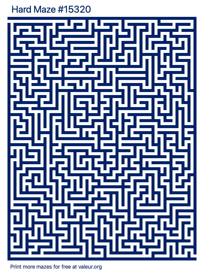 Free Printable Hard Maze number 15320