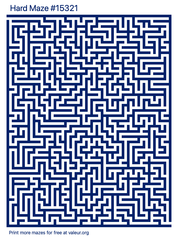 Free Printable Hard Maze number 15321