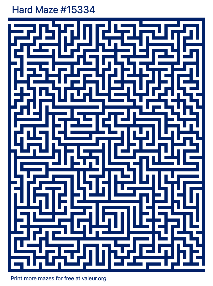 Free Printable Hard Maze number 15334