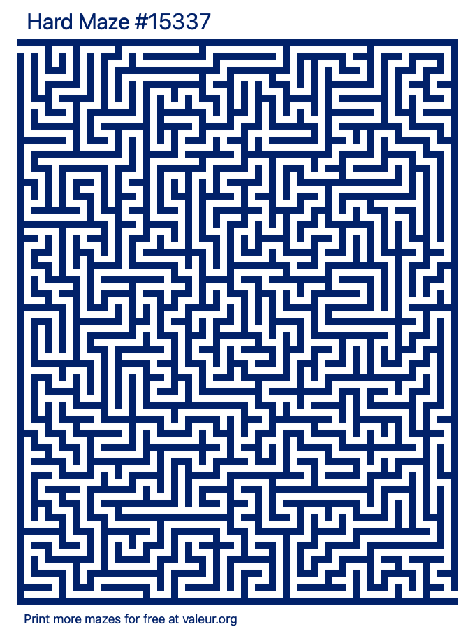 Free Printable Hard Maze number 15337