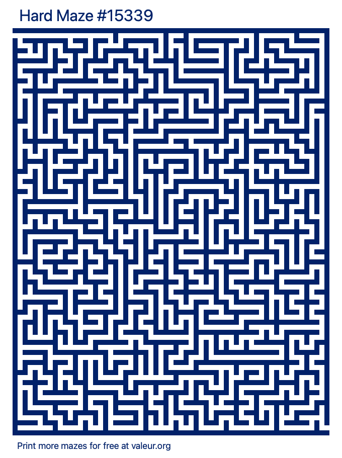 Free Printable Hard Maze number 15339