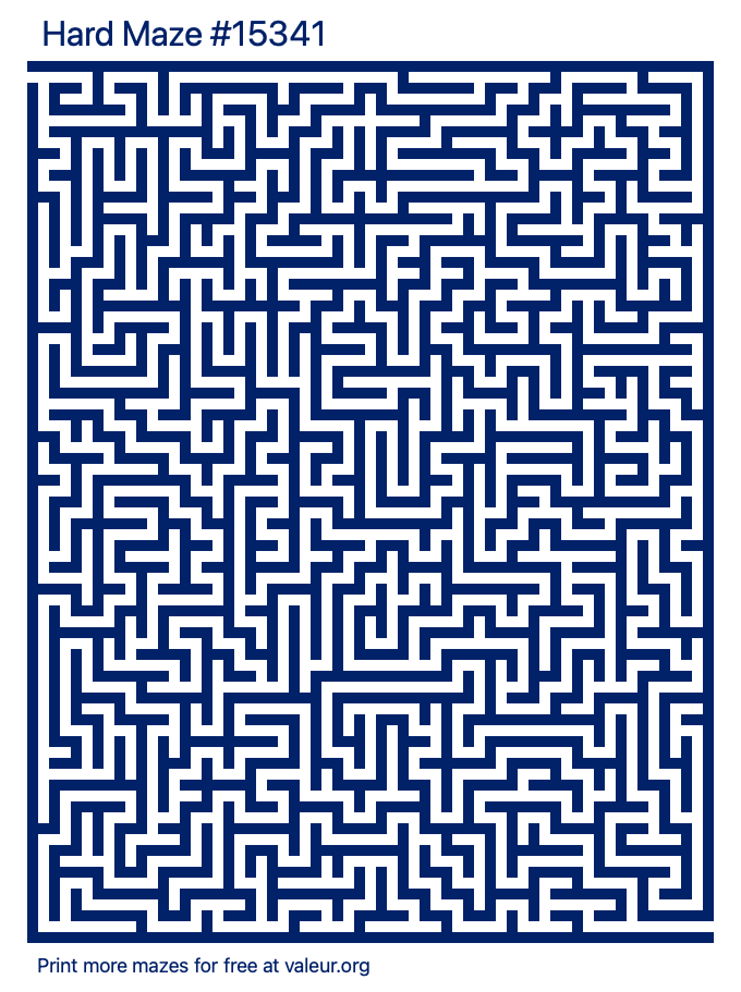 Free Printable Hard Maze number 15341