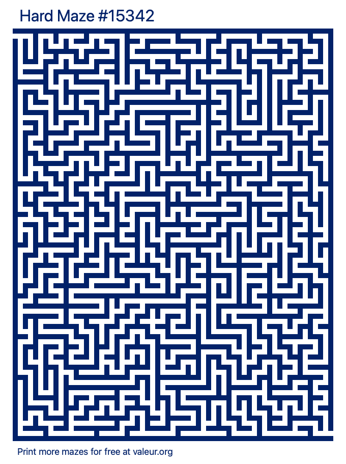 Free Printable Hard Maze number 15342