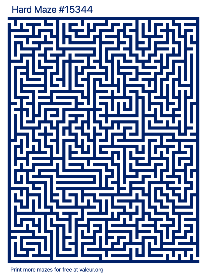 Free Printable Hard Maze number 15344