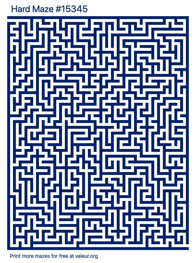 Free Printable Hard Maze number 15345