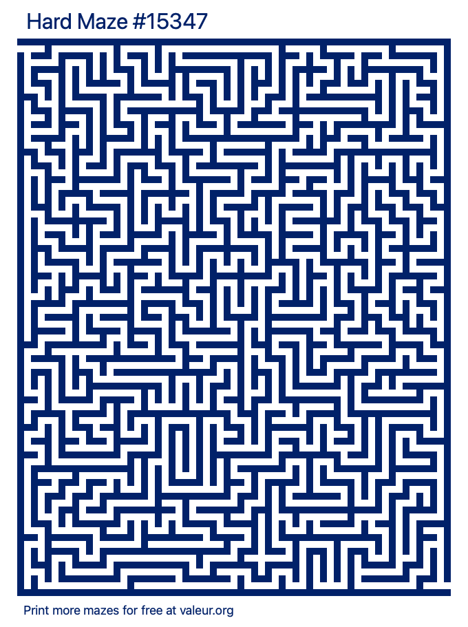 Free Printable Hard Maze number 15347