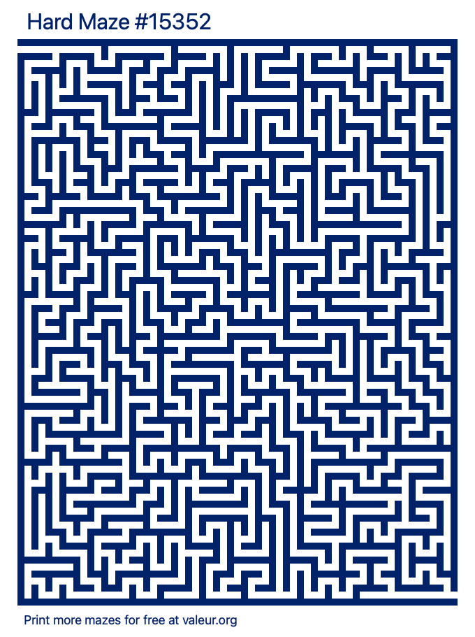 Free Printable Hard Maze number 15352