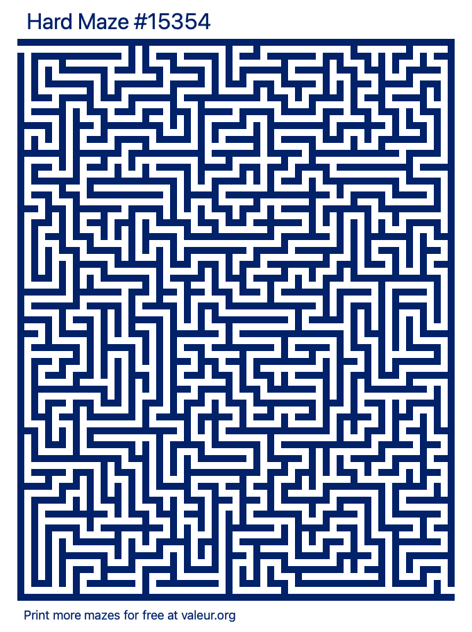 Free Printable Hard Maze number 15354