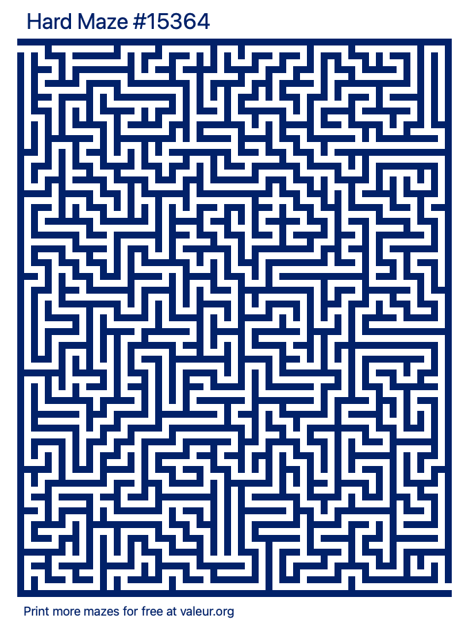 Free Printable Hard Maze number 15364