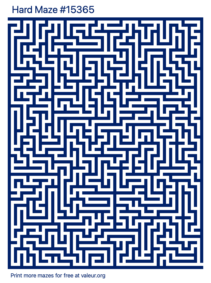 Free Printable Hard Maze number 15365