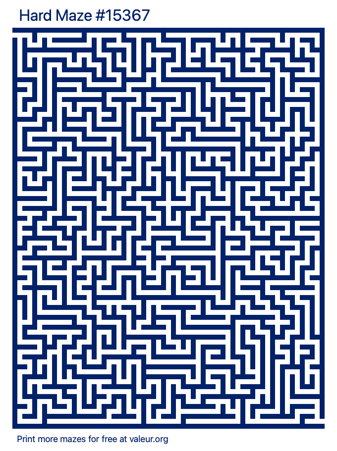 Free Printable Hard Maze number 15367