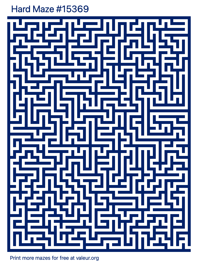 Free Printable Hard Maze number 15369