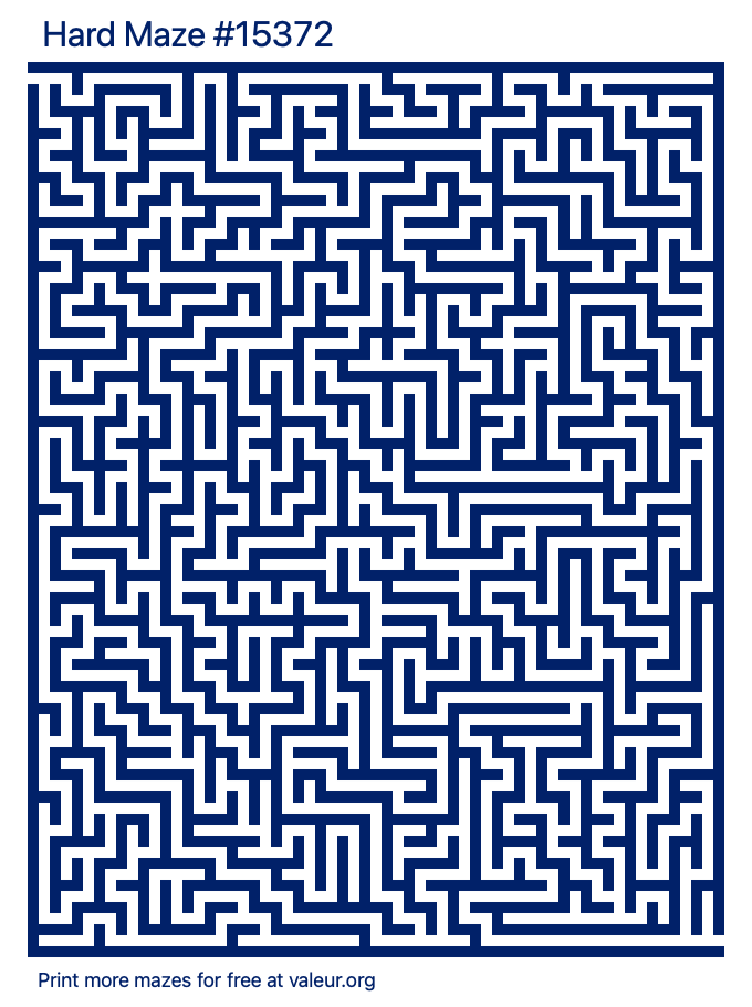 Free Printable Hard Maze number 15372