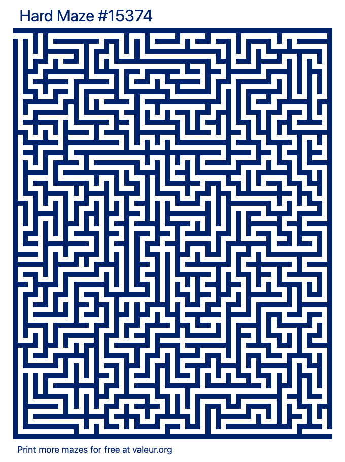 Free Printable Hard Maze number 15374