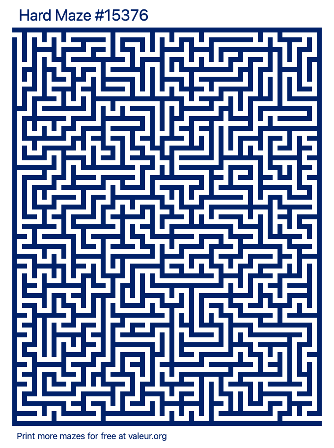 Free Printable Hard Maze number 15376