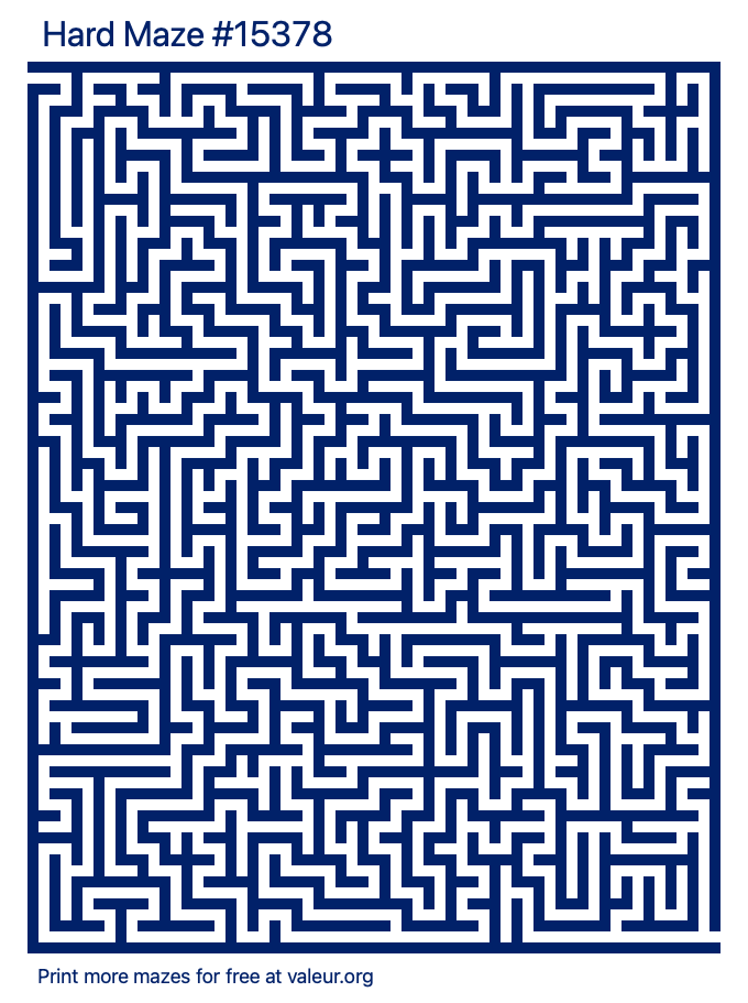 Free Printable Hard Maze number 15378