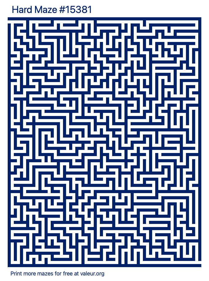 Free Printable Hard Maze number 15381
