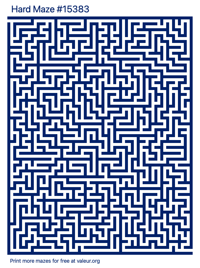 Free Printable Hard Maze number 15383