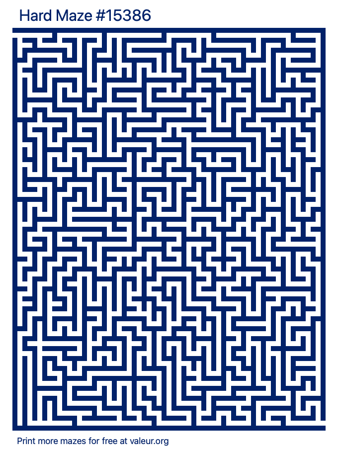 Free Printable Hard Maze number 15386