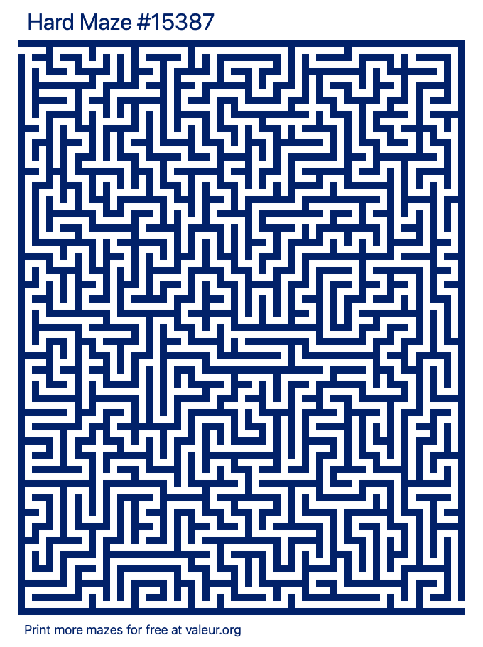 Free Printable Hard Maze number 15387
