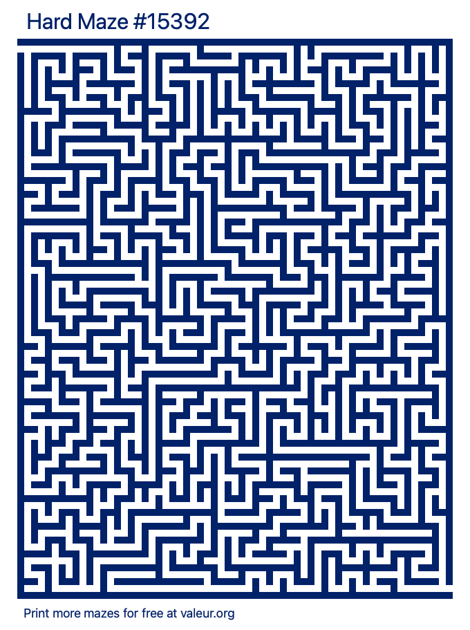 Free Printable Hard Maze number 15392
