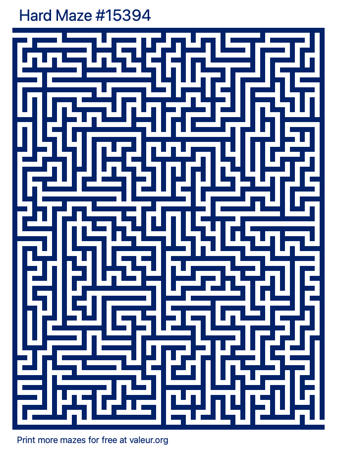 Free Printable Hard Maze number 15394