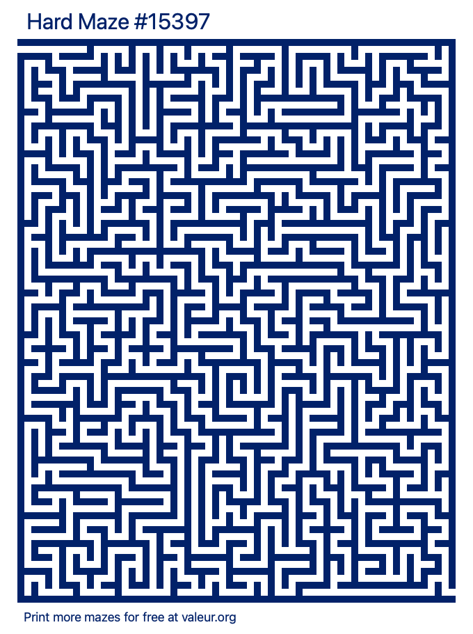 Free Printable Hard Maze number 15397