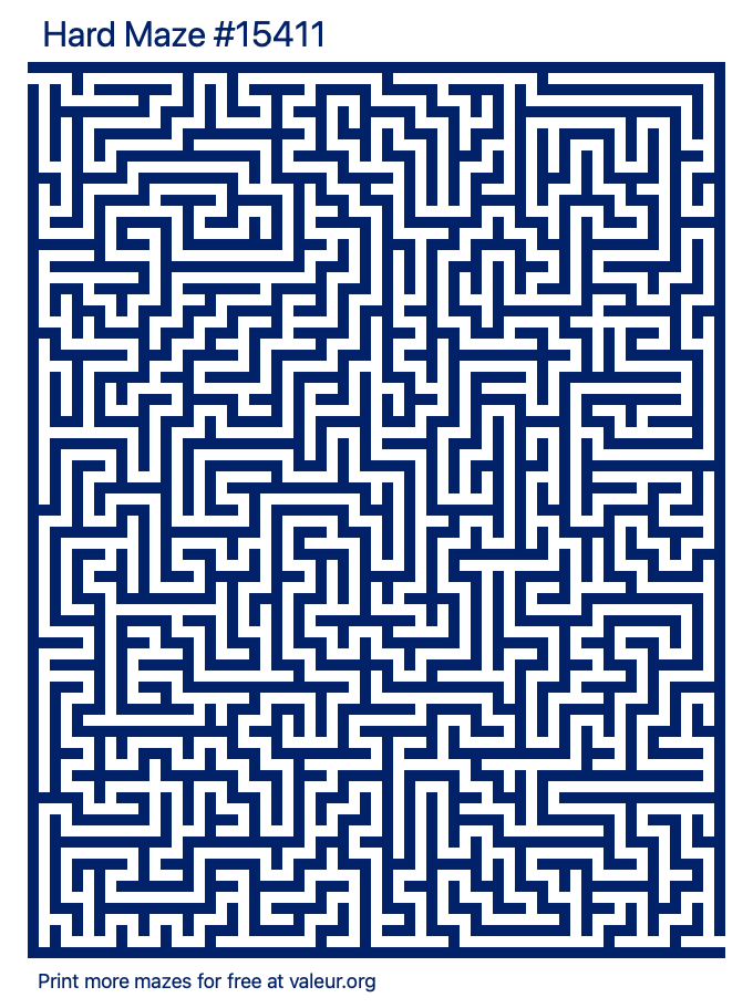 Free Printable Hard Maze number 15411